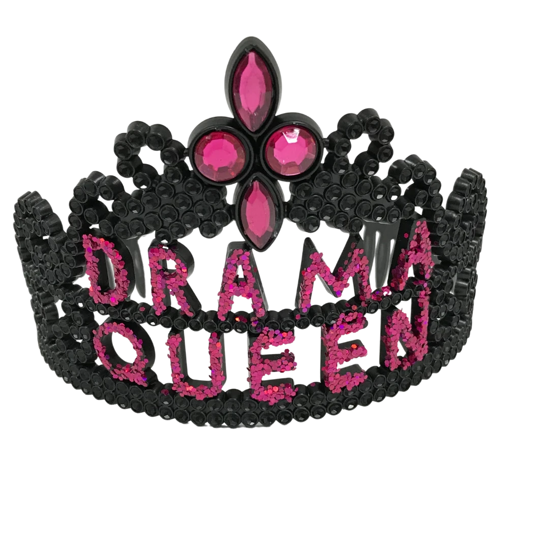 Sale Black And Hot Pink Drama Queen Tiara (Each) Sale Black And Hot Pink Drama Queen Tiara (Each)