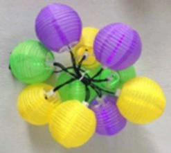 Sale Light-Ups Purple, Green And Gold Round Paper Lantern String Of 10 Lights (Each)