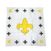 Sale White Bandana With Black And Gold Fleur De Lis (Each)