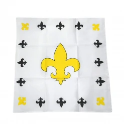 Sale White Bandana With Black And Gold Fleur De Lis (Each)