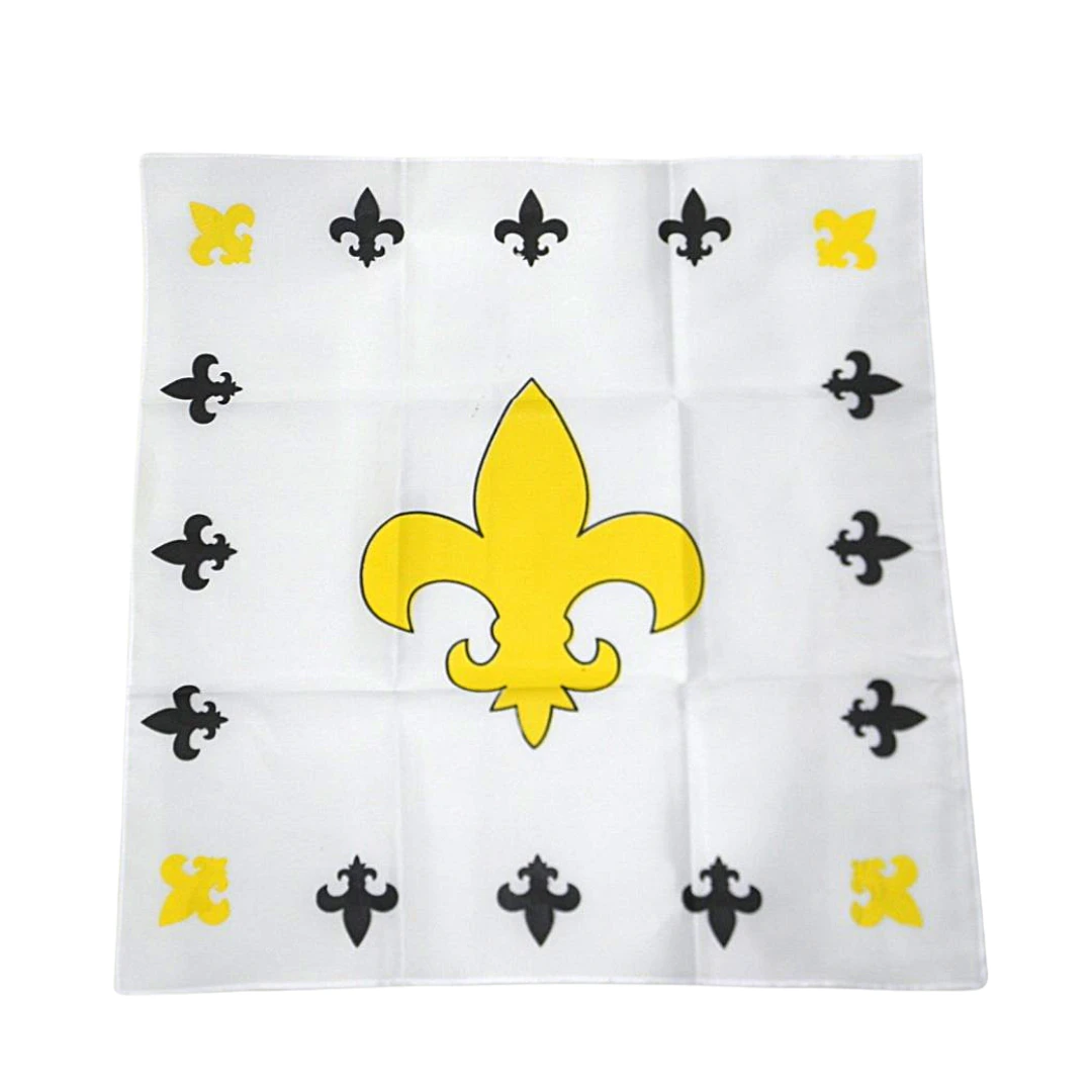 Sale White Bandana With Black And Gold Fleur De Lis (Each) 3 Sale White Bandana With Black And Gold Fleur De Lis (Each)