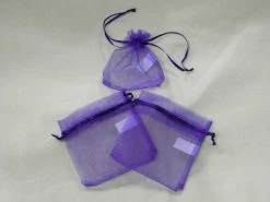 Mardi Gras Spot Party Supplies Purple Organza Bag 4" X 4"(Dozen)