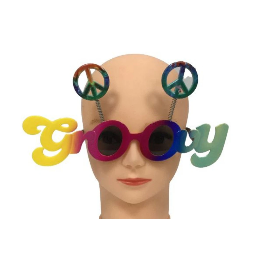 Mardi Gras Spot Groovy Sunglasses With Peace Signs (Each) Novelties 5 Mardi Gras Spot Groovy Sunglasses With Peace Signs (Each) Novelties