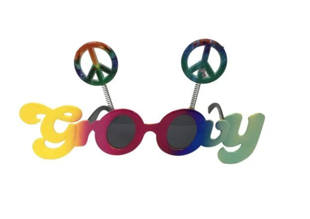 Mardi Gras Spot Groovy Sunglasses With Peace Signs (Each) Novelties 3 Mardi Gras Spot Groovy Sunglasses With Peace Signs (Each) Novelties