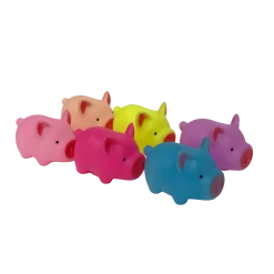 Mardi Gras Spot 2" Squealing Pig (Pack Of 6) Toys