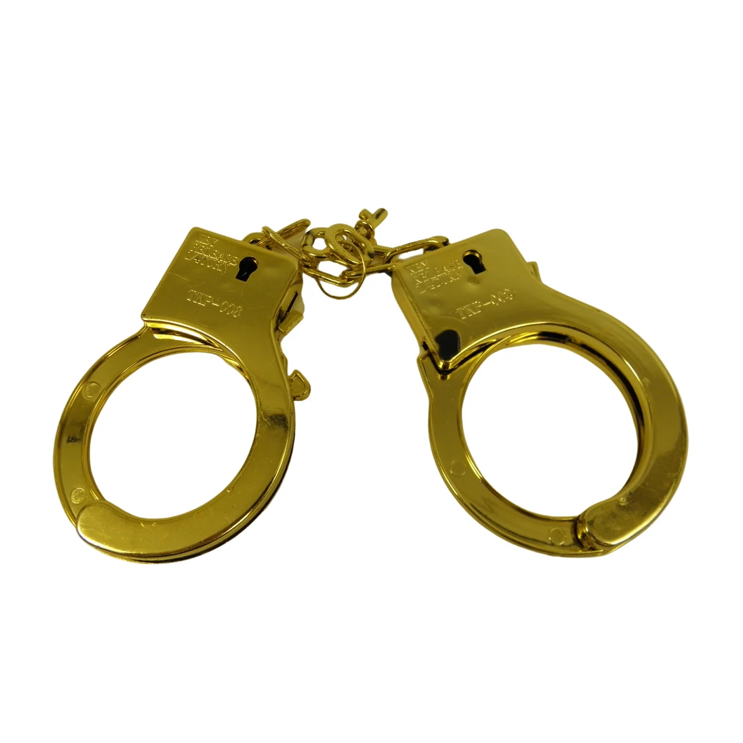 Mardi Gras Spot Gold Metallic Handcuffs (Dozen) 3 Mardi Gras Spot Gold Metallic Handcuffs (Dozen)