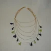 Sale Gold Necklace With Alternating Purple, Green And Yellow Tassels (Each) 2 Sale Gold Necklace With Alternating Purple, Green And Yellow Tassels (Each)