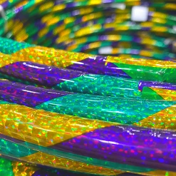Mardi Gras Spot 24" Hula Hoop - Purple, Green And Gold Glitter (Dozen)
