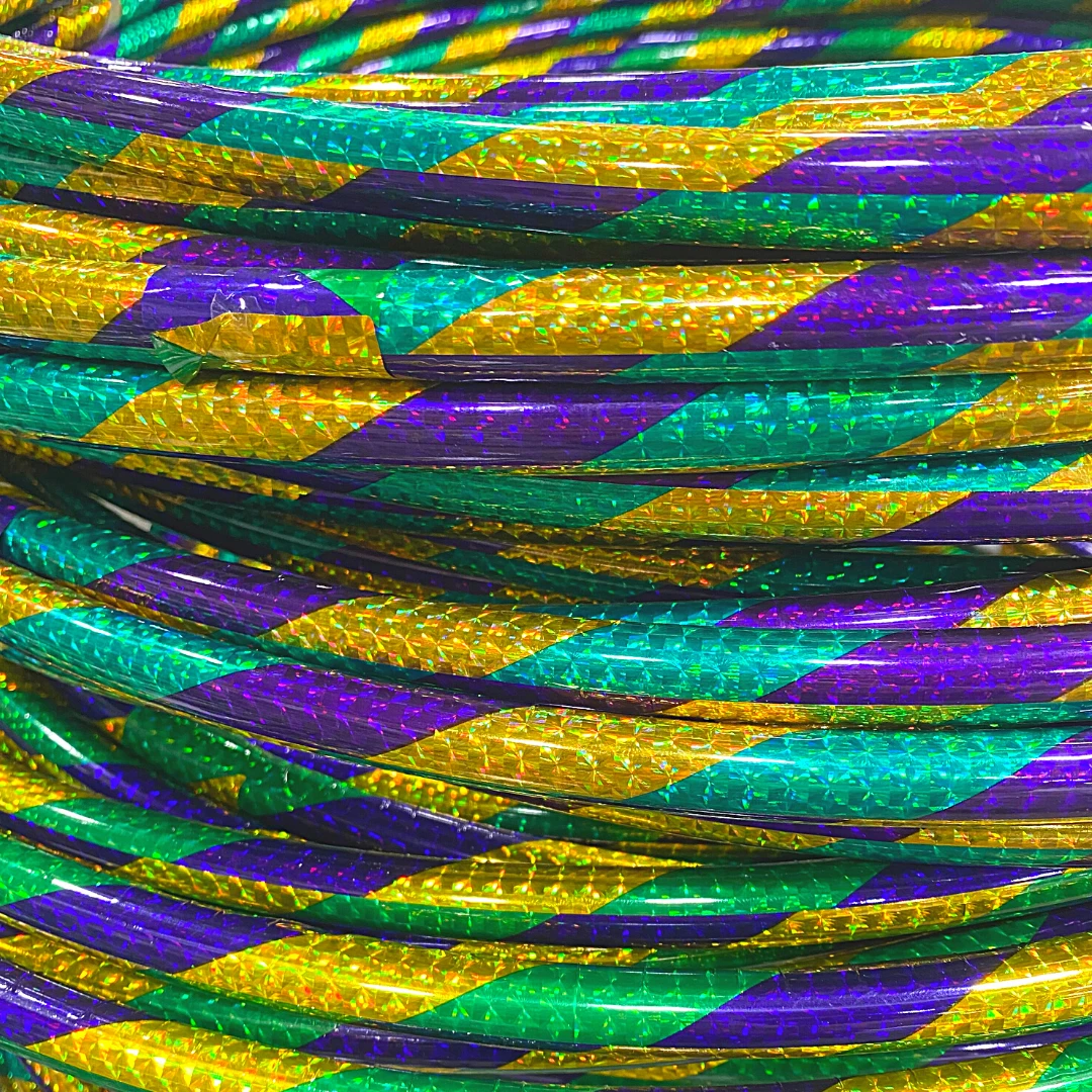 Mardi Gras Spot 24" Hula Hoop - Purple, Green And Gold Glitter (Dozen) 5 Mardi Gras Spot 24" Hula Hoop - Purple, Green And Gold Glitter (Dozen)