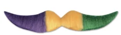 Plush Appeal, LLC 5.5" Purple, Green And Gold Hairy Mustache - Self-Adhesive (Each) Party Supplies