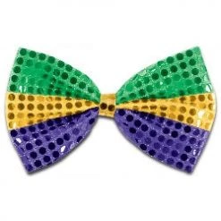 Sale Purple, Green And Gold Sequin Bow Tie (Each) Party Supplies