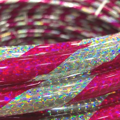 Mardi Gras Spot 24" Hula Hoop - Pink And Silver Glitter (Dozen)