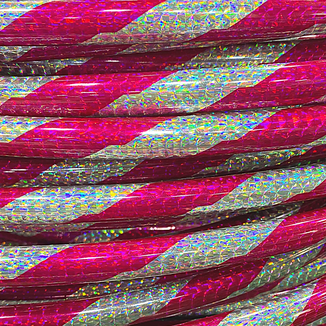 Mardi Gras Spot 24" Hula Hoop - Pink And Silver Glitter (Dozen) 5 Mardi Gras Spot 24" Hula Hoop - Pink And Silver Glitter (Dozen)