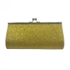 Sale Large Golden Yellow Glitter Clutch Purse 9.5" X 4.5" With Chain (Each)