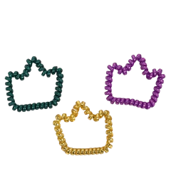 - No Manufacturer - Purple, Green And Gold Crown Hair Tie (Dozen) Headbands