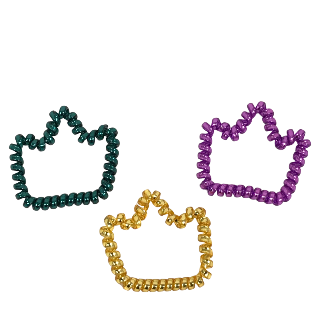 - No Manufacturer - Purple, Green And Gold Crown Hair Tie (Dozen) Headbands - No Manufacturer - Purple, Green And Gold Crown Hair Tie (Dozen) Headbands
