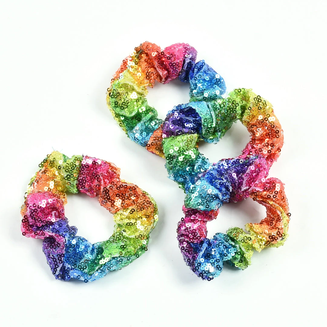 - No Manufacturer - Rainbow Sequin Scrunchy (Pack Of 6) - No Manufacturer - Rainbow Sequin Scrunchy (Pack Of 6)