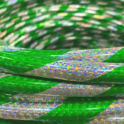 Mardi Gras Spot Toys 24" Green And Silver Glittered Hula Hoop (Dozen)