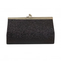 Sale Mid Size Black Glitter Purse 7.25" X 4.25" (Each)