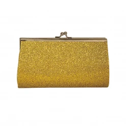 Sale Mid Size Golden Yellow Glitter Purse 7.25" X 4.25" (Each)