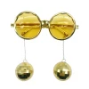 Mardi Gras Spot Metallic Gold Disco Balls Sunglasses (Each)