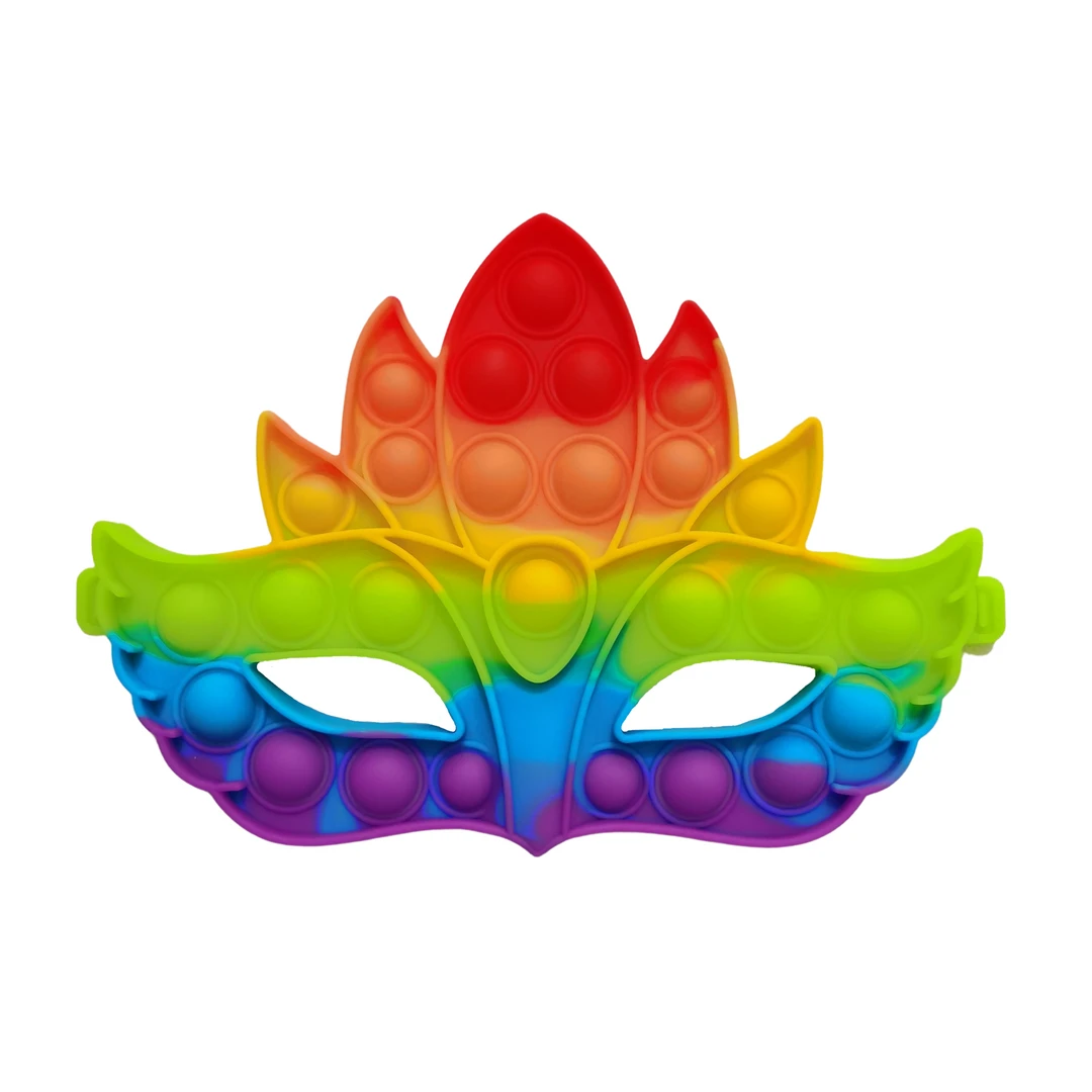 - No Manufacturer - Toys 21cm X 14cm Rainbow Mardi Gras Mask Fidget Popper - (Each) 3 - No Manufacturer - Toys 21cm X 14cm Rainbow Mardi Gras Mask Fidget Popper - (Each)