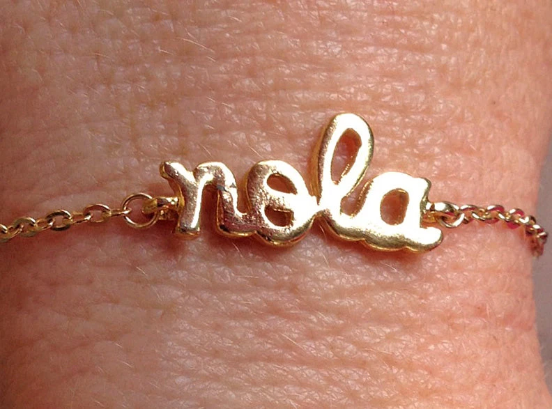 Sale Gold Plated NOLA Charm Bracelet With 1.8mm Flat Oval Cable Chain (Each) 3 Sale Gold Plated NOLA Charm Bracelet With 1.8mm Flat Oval Cable Chain (Each)