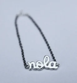 MGSPOT Silver Plated "NOLA" Charm Bracelet With 1.8mm Flat Oval Cable Chain (Each) Gifts & Apparel