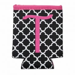 Sale Party Supplies Black To Basics Monogram Coozie "T" (Each)