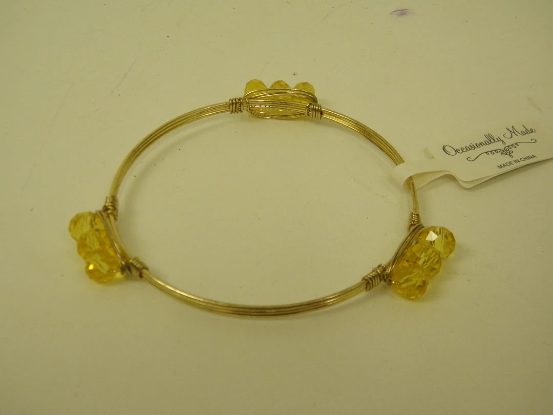 Sale Yellow Stone Wire Bracelet (Each) 3 Sale Yellow Stone Wire Bracelet (Each)