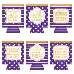 Mardi Gras Spot Party Supplies Neoprene Coozie-Purple/Yellow - Choose From 6 Designs (Each)