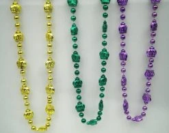 SBDOZEN 38" Metallic Crown Mardi Gras Beads (Dozen)