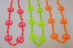 SBDOZEN Beads 36" Large Peace Sign Neon Colors (Dozen)