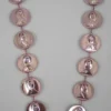 Sale 36" Pink Ribbon Bead Necklace - Metallic Light Pink (Each) Beads