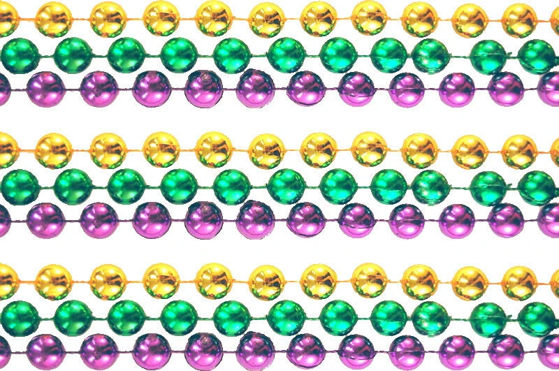 Mardi Gras Spot 60" 22mm Round Metallic Purple, Gold And Green Mardi Gras Beads 3 Mardi Gras Spot 60" 22mm Round Metallic Purple, Gold And Green Mardi Gras Beads
