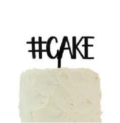 Sale Party Supplies Cake Topper "#CAKE" Black (Each)