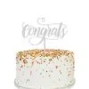 Sale Cake Topper "Congrats" Metallic Silver (Each) Party Supplies 2 Sale Cake Topper "Congrats" Metallic Silver (Each) Party Supplies