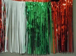 Sale Party Supplies 10' X 15" Red, White And Green Fringe - 1 Ply (Each)