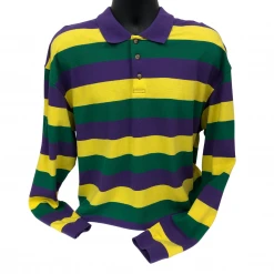 Plush Appeal, LLC Gifts & Apparel Purple, Green, And Gold Long Sleeve Polo Shirt (Each)