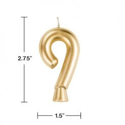 - No Manufacturer - Gold "9" Number Candle (Each) Party Supplies