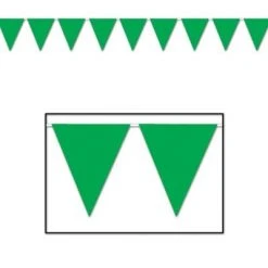 Plush Appeal, LLC Green Pennant Banner 11" X 12" (Each)