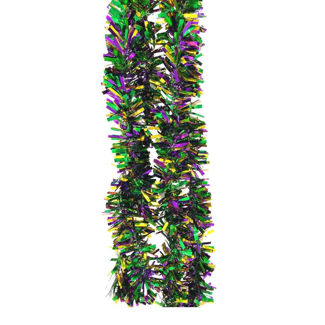 - No Manufacturer - Purple, Green And Gold Metallic Garland 9' X 3" (Each) 4 - No Manufacturer - Purple, Green And Gold Metallic Garland 9' X 3" (Each)