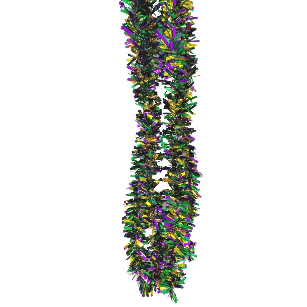 - No Manufacturer - Party Supplies Purple Green And Gold Narrow Tinsel Garland 9' X 2.5" (Each) 4 - No Manufacturer - Party Supplies Purple Green And Gold Narrow Tinsel Garland 9' X 2.5" (Each)