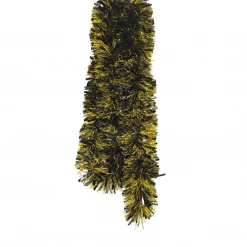 - No Manufacturer - Party Supplies Black And Gold Pine Needle Tinsel Garland 9' X 4.5" (Each)