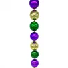 - No Manufacturer - Large Metallic Mardi Gras 80mm Ball Garland 6' (Each)