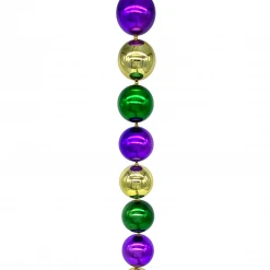 - No Manufacturer - Large Metallic Mardi Gras 80mm Ball Garland 6' (Each)