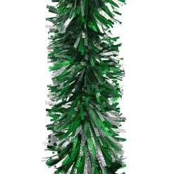 - No Manufacturer - Green And Silver Jumbo Garland 9' X 10" (Each) Party Supplies