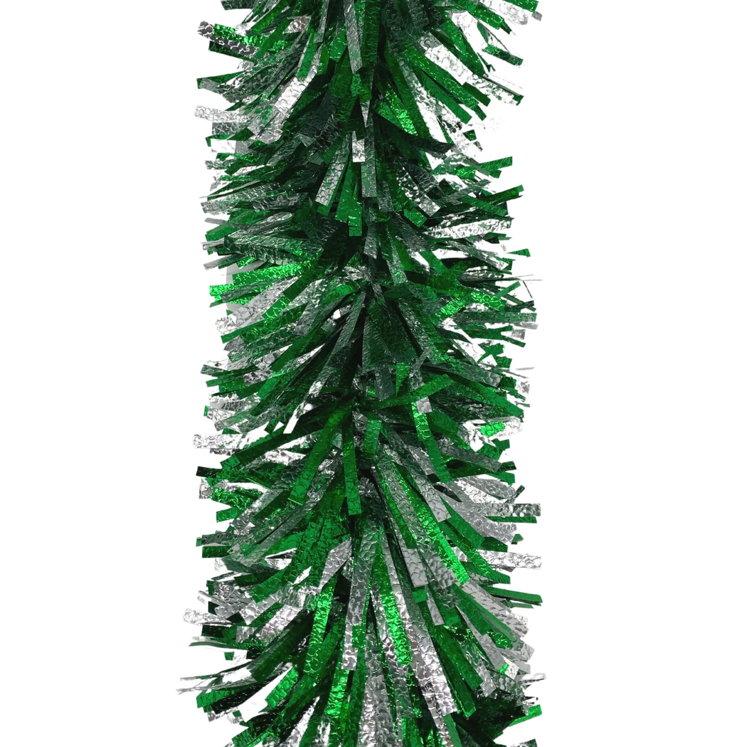 - No Manufacturer - Green And Silver Jumbo Garland 9' X 10" (Each) Party Supplies 3 - No Manufacturer - Green And Silver Jumbo Garland 9' X 10" (Each) Party Supplies