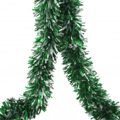 - No Manufacturer - Green And Silver Jumbo Garland 9' X 10" (Each) Party Supplies