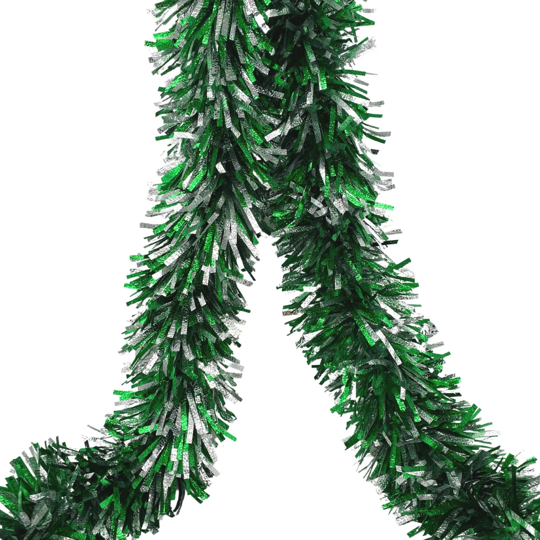 - No Manufacturer - Green And Silver Jumbo Garland 9' X 10" (Each) Party Supplies 4 - No Manufacturer - Green And Silver Jumbo Garland 9' X 10" (Each) Party Supplies